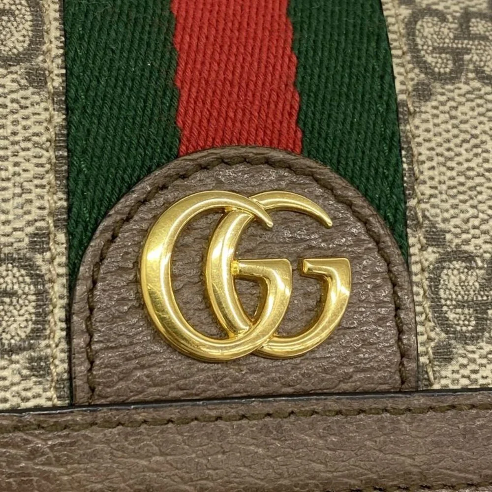 Gucci Wallet Ophidia Brown Beige Gold - Picture 6 of 10